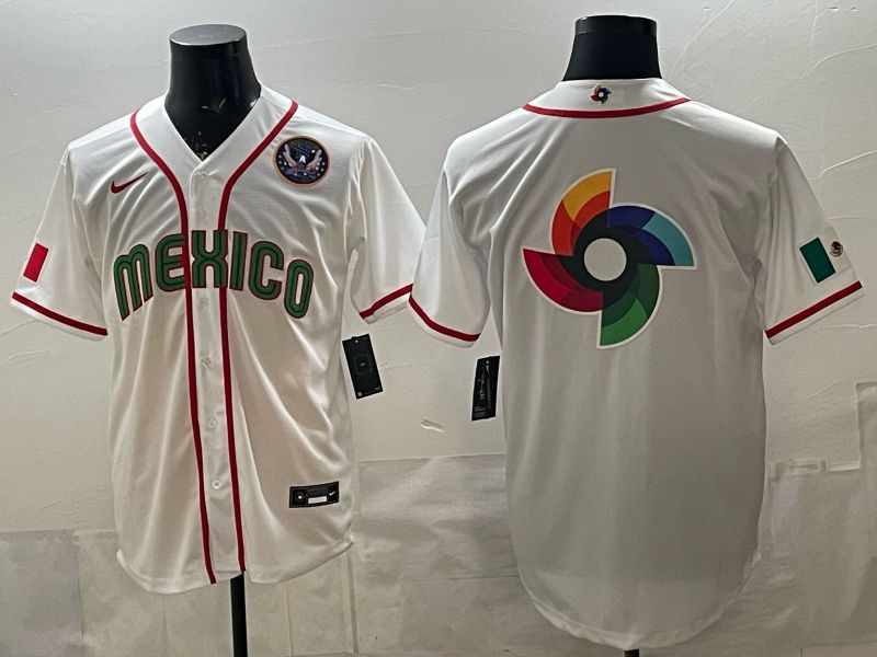 Men 2026 World Cub Mexico Blank White Game Nike MLB Jersey style 0017